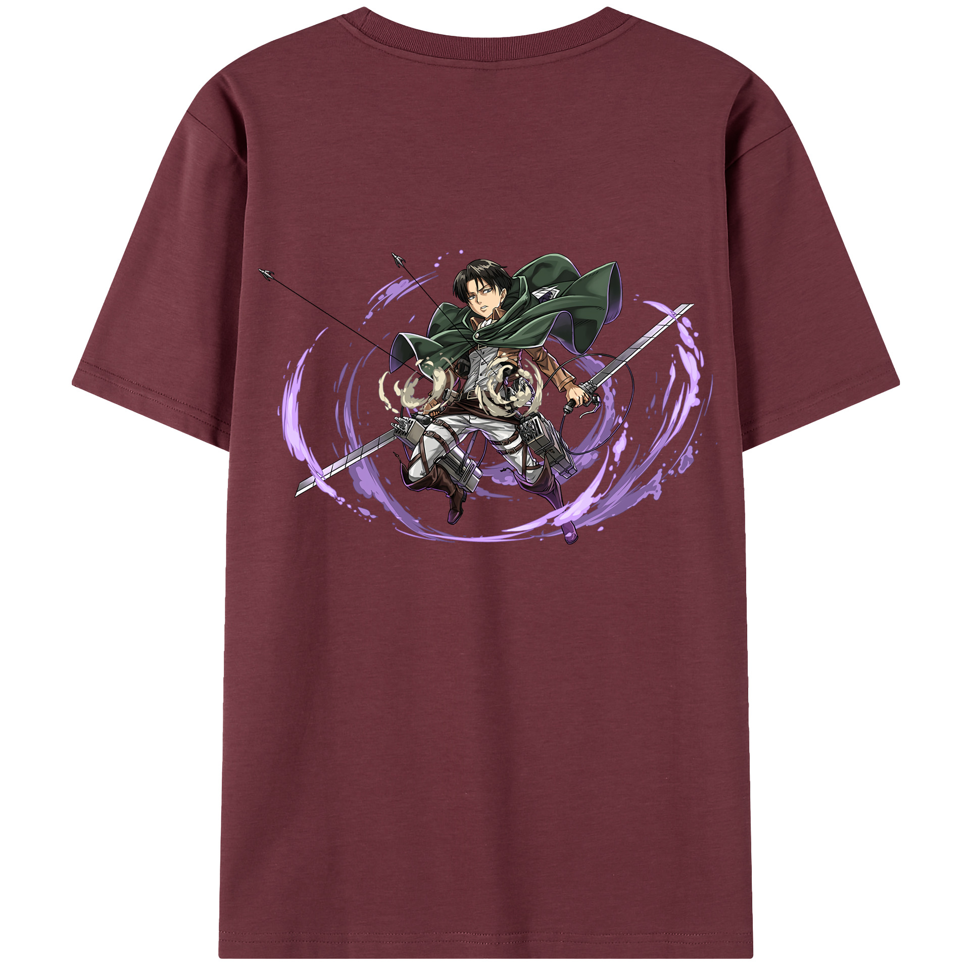 （画像用） 進撃の巨人 リヴァイ·アッカーマン Attack on Titan Levi Ackerman 綿100％半袖Tシャツ（背面プリント）